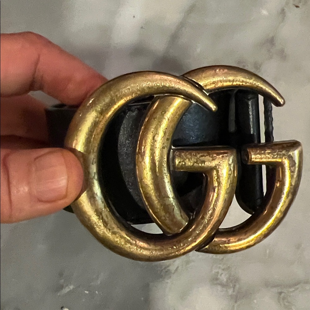 Gucci Marmot Black Leather Belt - Picture 13 of 14